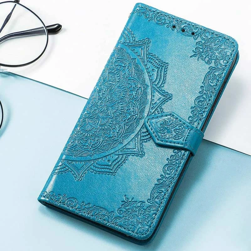 Шкіряний чохол-книжка Art Case з візитницею для Xiaomi Poco M6 Pro 4G – Синій. Фото 6 з 6