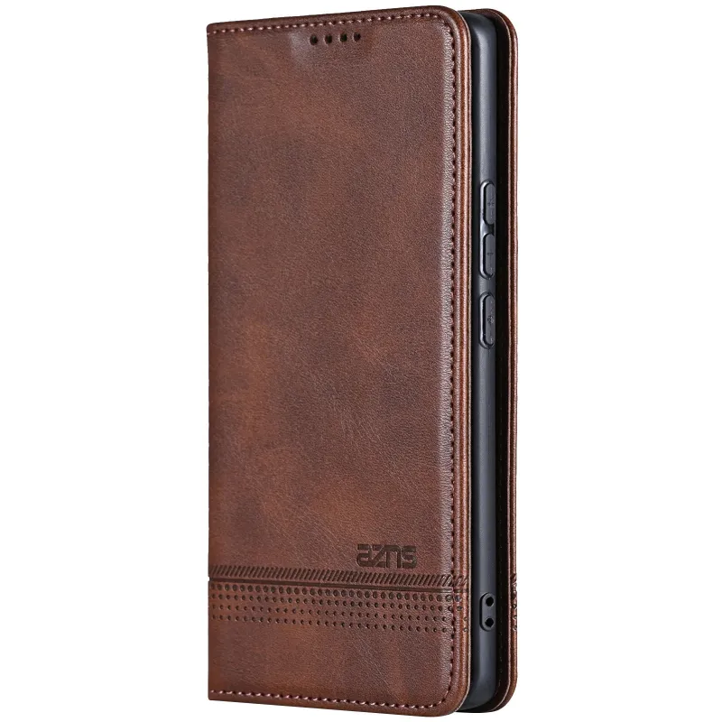 Шкіряний чохол-книжка AZNS Classic series для Samsung Galaxy S26 Ultra – Dark Brown. Фото 1 з 4