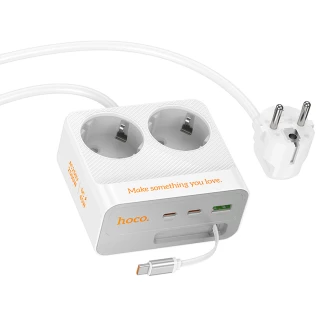Удлинитель Hoco AC28 Descanso (PD45W/1C/3A/2xSocket) (2m) фото 1 Удлинитель Hoco AC28 Descanso (PD45W/1C/3A/2xSocket) (2m) фото 1 из 1