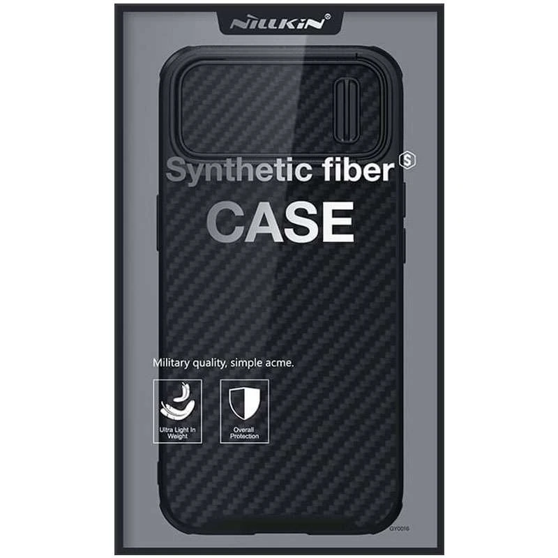 Карбована накладка Nillkin Synthetic Fiber S на Apple iPhone 14 Pro (6.1") – Black. Фото 6 з 6