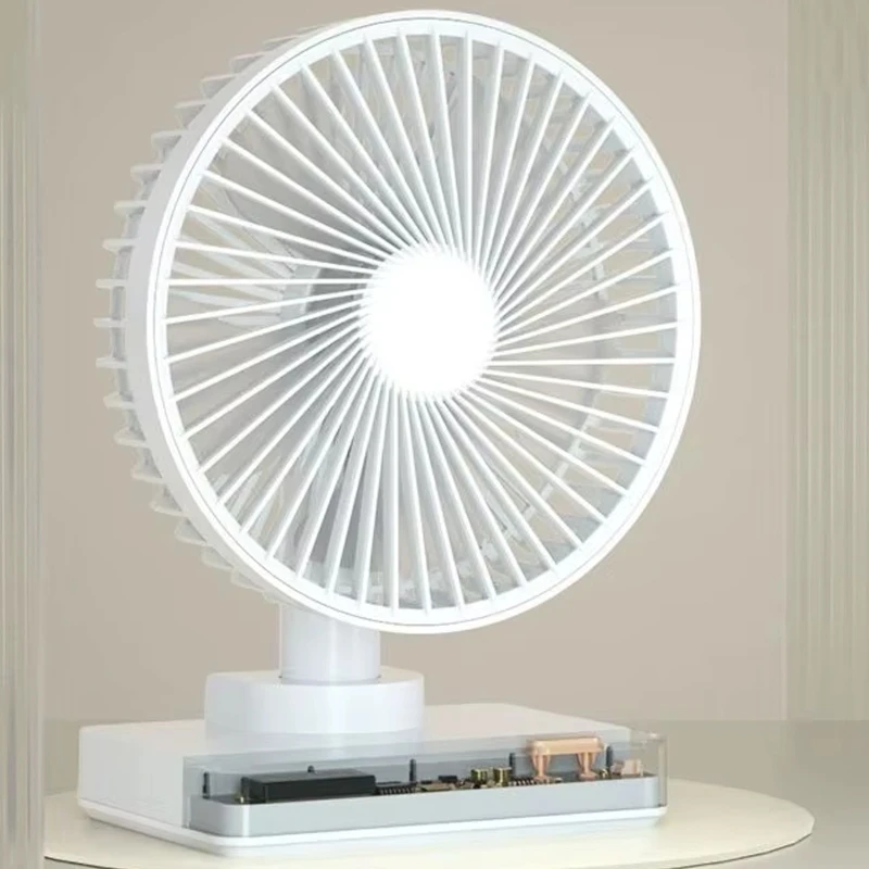 Настільний вентилятор DF11-B with clock 7200 mAh – White. Фото 3 з 3