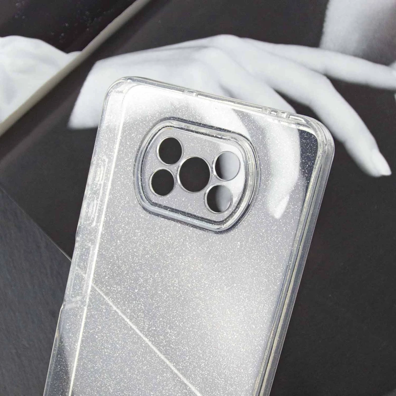 Прозорий чохол з блискітками Xiaomi Poco X3 NFC / Poco X3 Pro – Clear. Фото 3 з 7