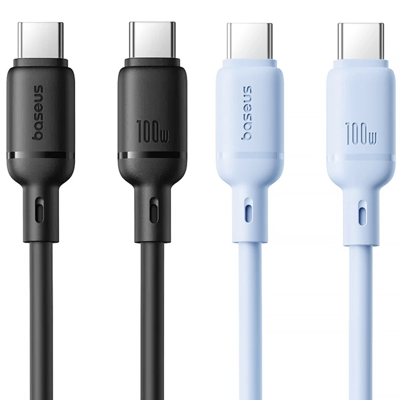 Дата кабель Baseus Silky Series OS Fast Charging Type-C to Type-C 100W (1m) (P10377704) фото 2 з 2