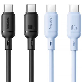 Дата кабель Baseus Silky Series OS Fast Charging Type-C to Type-C 100W (1m) (P10377704) фото 1 з 2