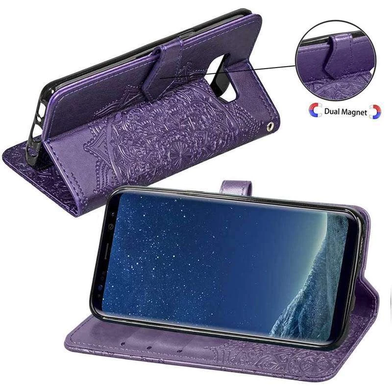 Шкіряний чохол-книжка Art Case з візитницею для Samsung G950 Galaxy S8 – Фіолетовий. Фото 5 з 7