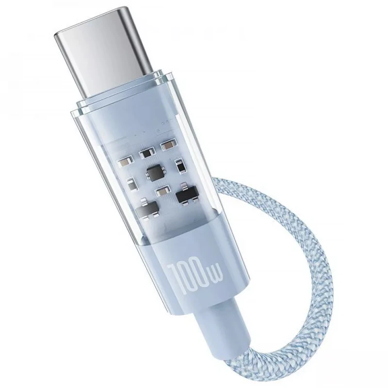 Дата кабель Baseus Gem Fast Charging Type-C to Type-C 100W (1m) (P10373000111) – Galaxy Blue. Фото 3 з 5