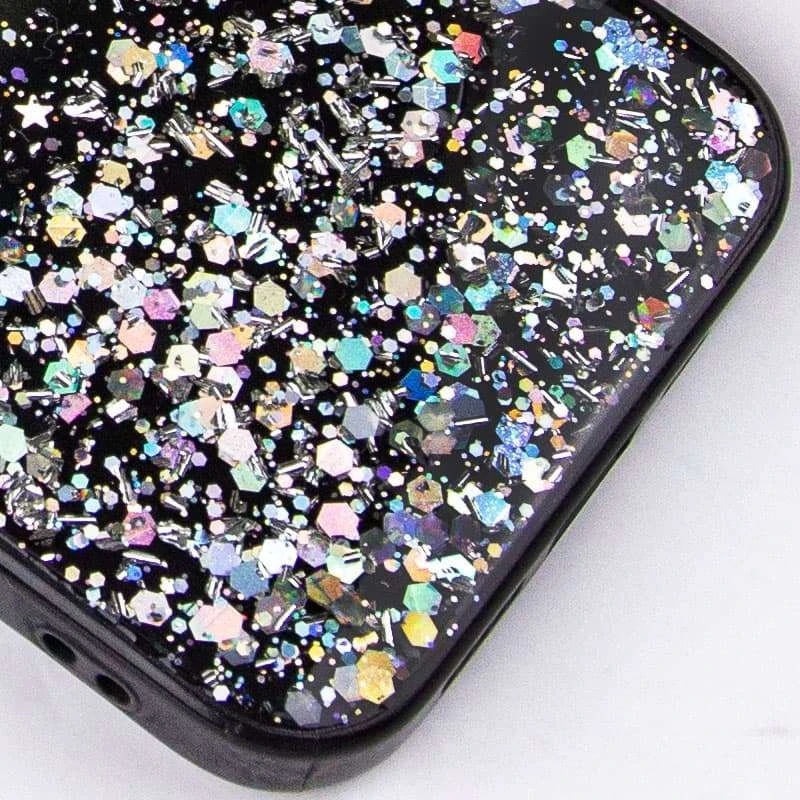 Чехол с блестками и защитой камеры для Apple iPhone 12 Pro Max (6.7") – Черный. Фото 2 из 4