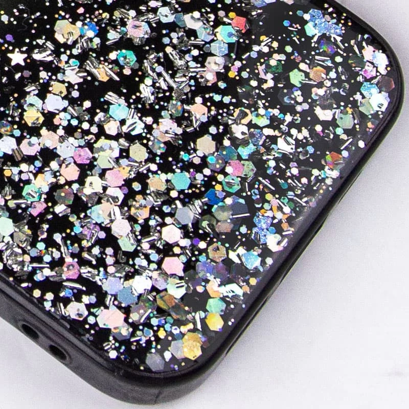 Чехол с блестками и защитой камеры для Apple iPhone 15 Pro (6.1") – Черный. Фото 2 из 4