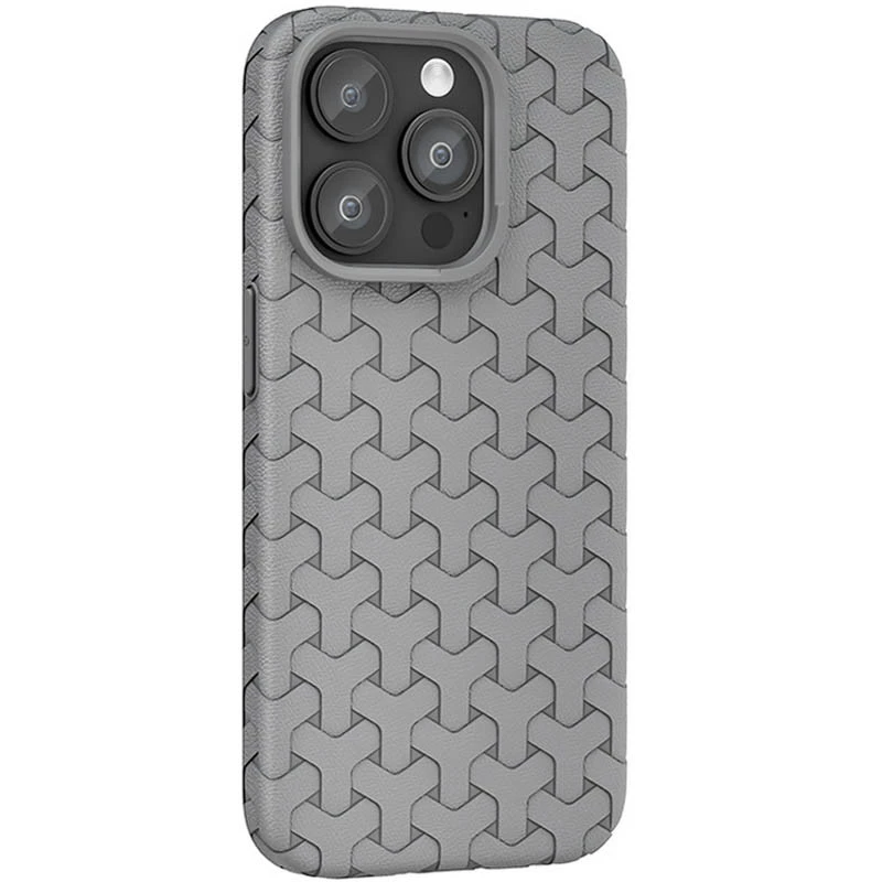 TPU чехол плетенка для Apple iPhone 16 – Grey. Фото 1 из 9