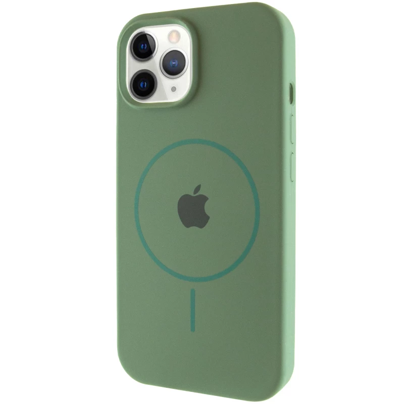 Чехол Silicone Armor Max with MagSafe для Apple iPhone 11 Pro Max (6.5") – Зеленый / Pine green. Фото 3 из 14