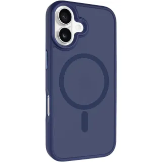 TPU+PC чехол Metal Buttons with Magnetic Fit для Apple iPhone 17 (6.3") — Синий / Navy Blue