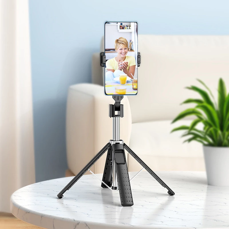 Монопод для селфи Hoco K18 Wave с треногой + съемный BT пульт – Black. Фото 8 из 8