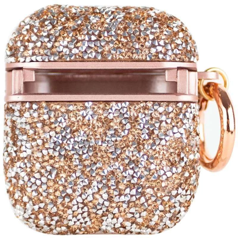 TPU чохол Bling World Rock Diamond для навушників AirPods 1/2 – Рожевий. Фото 4 з 9
