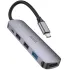 Перехідник HUB Hoco HB27 10-Port (Type-C to HDTV+USB3.0+PD+2xUSB2.0) – Metal gray. Фото 4 з 6