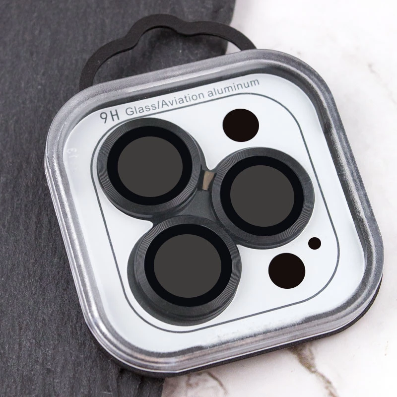 Металлическое защитное стекло на камеру для Apple iPhone 15 Pro (6.1") – Черный / Midnight. Фото 8 из 8