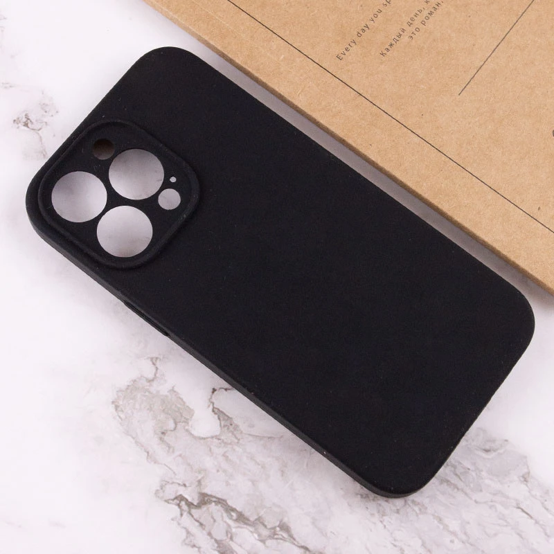 Чехол с защитой камеры Silicone Case для Apple iPhone 18 Pro Max – Черный / Black. Фото 3 из 3