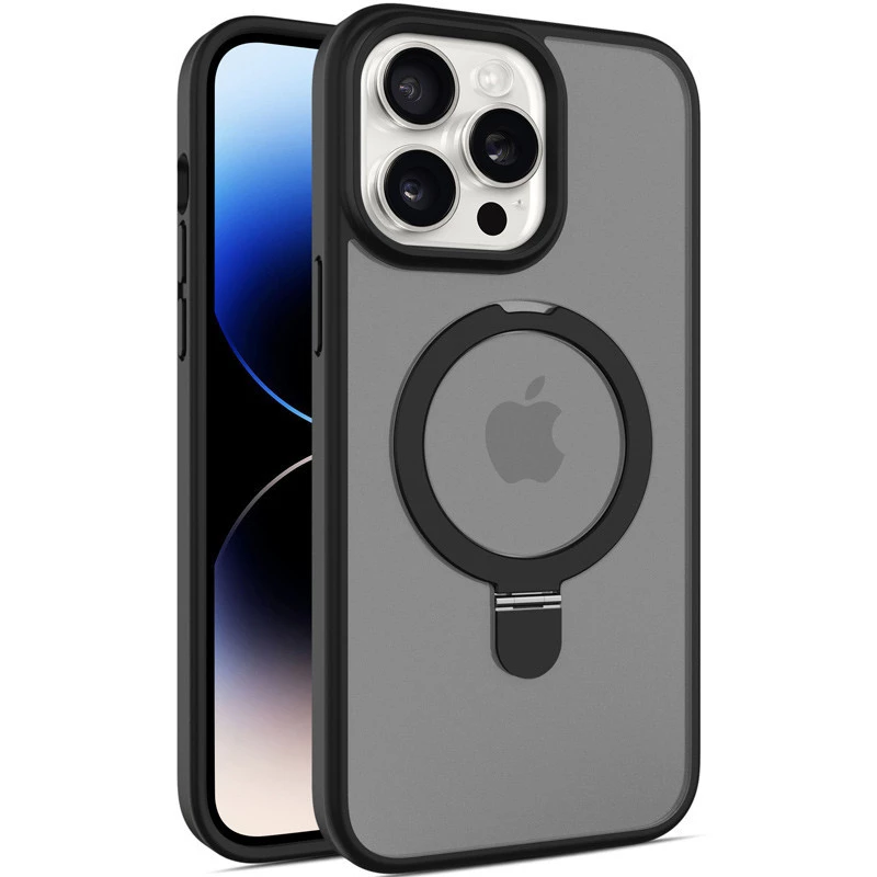 

Кольоровий TPU+PC з металевими кнопками, кільцем та MagSafe на Apple iPhone 16 Pro (Black)