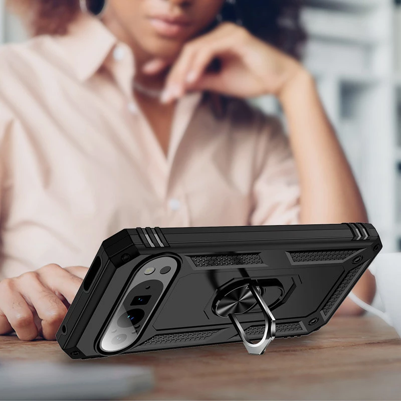 Противоударный чехол Serge Ring с кольцом для Google Pixel 9 Pro – Черный. Фото 5 из 6