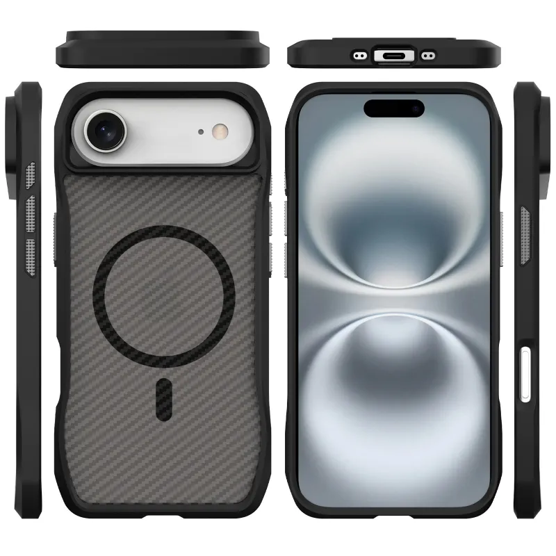 Чехол TPU Space Octagon with Magnetic Fit для Apple iPhone 17 Air (6.5") – Carbon Black. Фото 3 из 3
