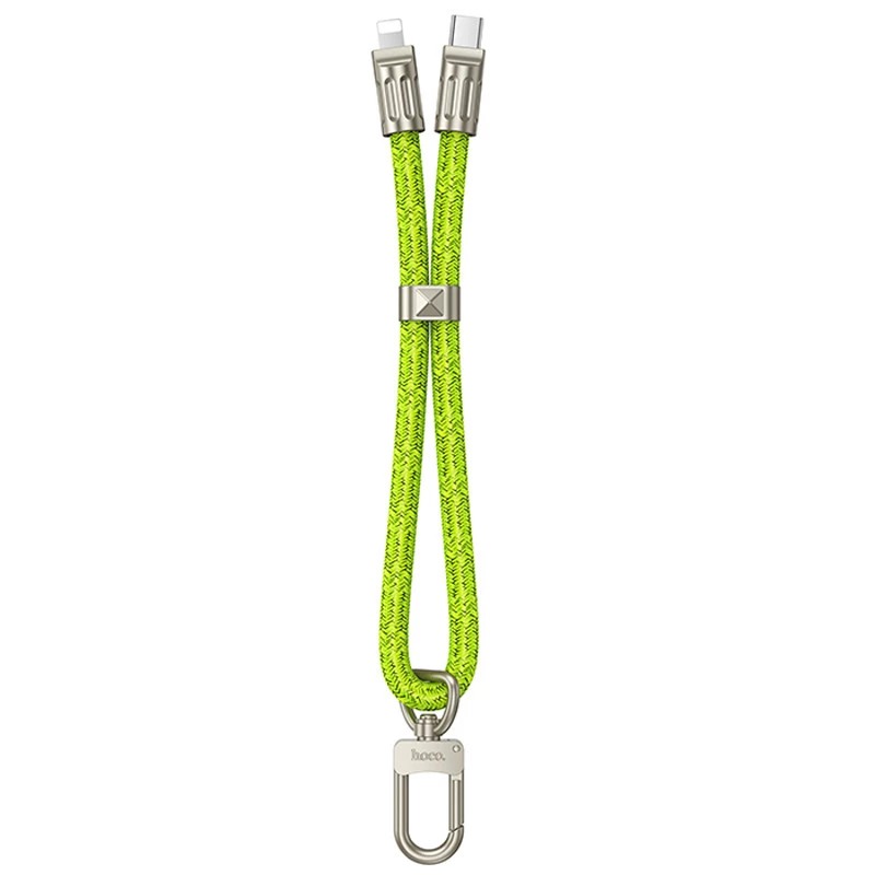 Дата кабель-шнурок Hoco GH5 Elegant Type-C to Lightning (0.21m) – Fluorescent Green. Фото 2 з 5