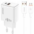 МЗП Amaya E67D PD20W+QC3.0 (1USB-A/1C) + кабель USB to MicroUSB – White. Фото 1 з 2