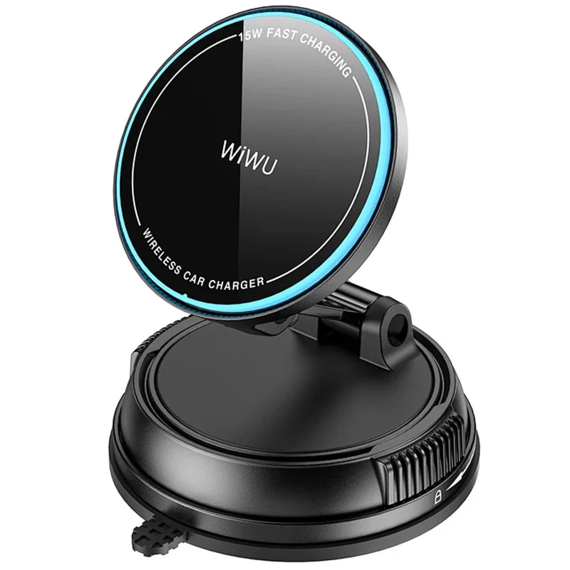 Автотримач з БЗП WIWU CH-326 Universal Vacuum Suction Magnetic 15W – Black. Фото 5 з 8
