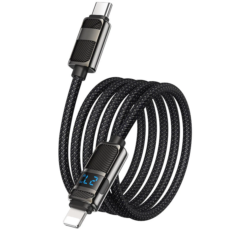 Дата кабель Hoco U137 Line with display Type-C to Lightning 27W (1.2m) – Black. Фото 5 з 6