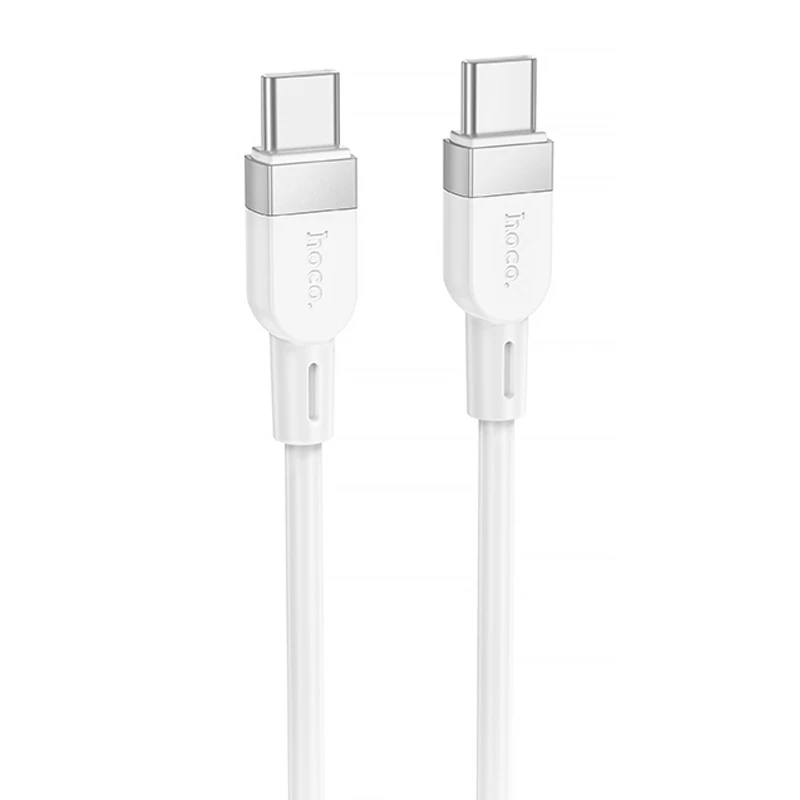 Дата кабель Hoco X109 Energy silicone Type-C to Type-C 60W (1m) – White. Фото 1 из 4