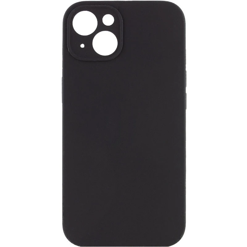 Чехол с защитой камеры Silicone Case для Apple iPhone 15 (6.1") – Черный / Black. Фото 1 из 3