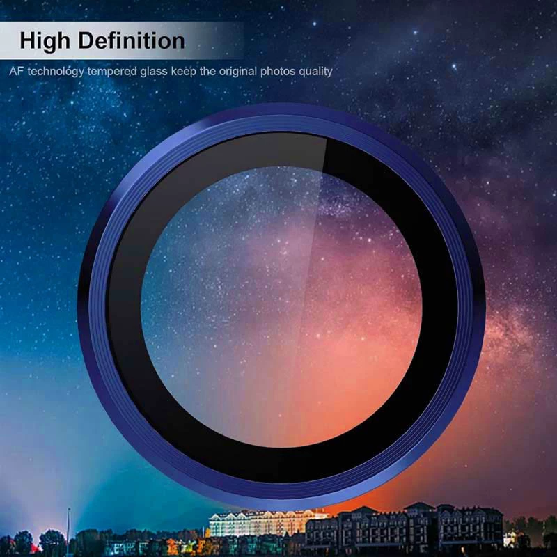 Металлическое защитное стекло на камеру для Apple iPhone 15 Pro (6.1") – Синий / Dark Blue. Фото 7 из 8