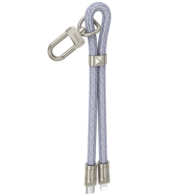 Дата кабель-шнурок Hoco GH5 Elegant Type-C to Lightning (0.21m) – Denim Blue. Фото 1 з 6