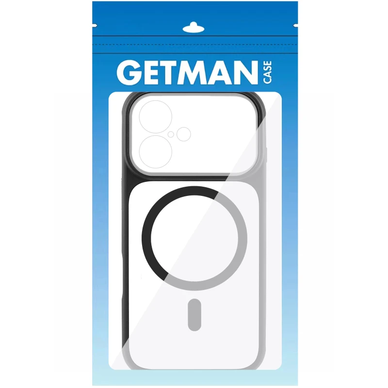 Чохол TPU GETMAN Moon Clear with MagSafe для Apple iPhone 17 (6.3") – Black. Фото 4 з 8