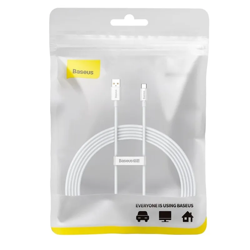 Дата кабель Baseus Superior Series Fast Charging USB to Type-C 100W (2m) (P10320102214) – Moon White. Фото 5 из 5