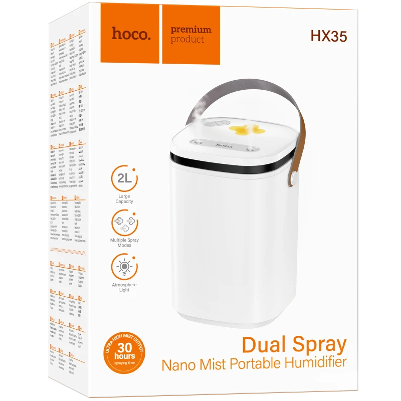 Увлажнитель воздуха Hoco HX35 Mist 2L double spray – White. Фото 3 из 6