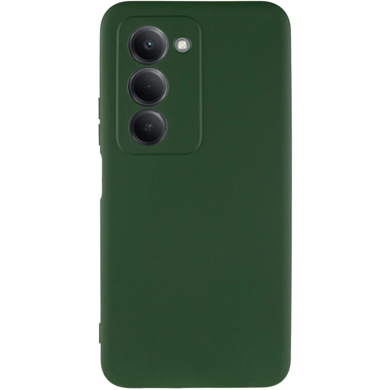 Цветной силиконовый чехол GETMAN с закрытой камерой на Xiaomi Redmi 15 (Global) – Зеленый / Dark green. Фото 3 из 6