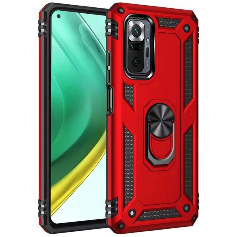 

Противоударный чехол Serge Ring с кольцом для Xiaomi Redmi Note 10 Pro (Красный), Червоний