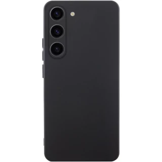 Кольоровий силіконовий чохол GETMAN із закритою камерою для Samsung Galaxy S23 — Чорний / Black