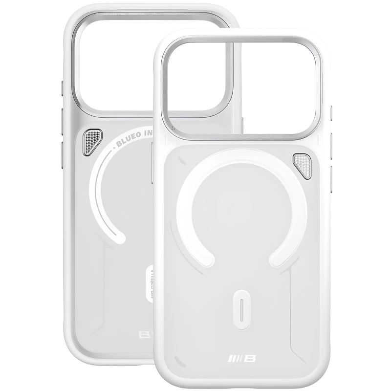 TPU+PC чехол Blueo Frosted Heat Dissipation Stand with MagSafe для Apple iPhone 18 Pro – Белый / White. Фото 3 из 3