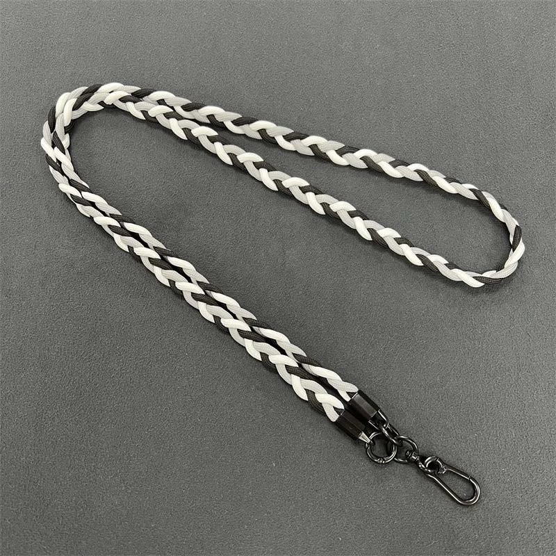 Плетенный шнурок (5мм) 120см – Black / Gray / White. Фото 3 из 3