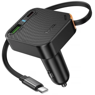 АЗУ Hoco NZ18 Guardian PD65W with retractable cable (1USB-A/2C) фото 1 АЗУ Hoco NZ18 Guardian PD65W with retractable cable (1USB-A/2C) фото 1 из 1