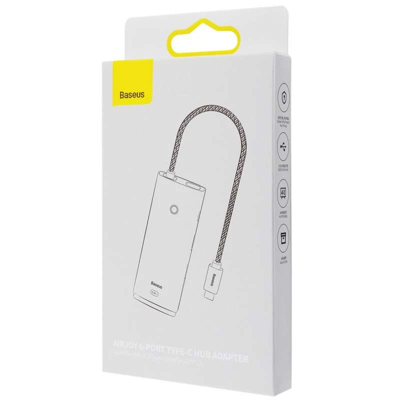 Перехідник HUB Baseus Lite Series 6in1 (Type-C to HDMI + 2xUSB 3.0 + PD+SD/TF) (WKQX05) – Black. Фото 6 з 7