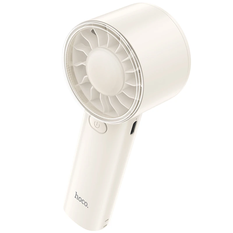 Портативний вентилятор Hoco HX600 handheld folding fan 1200 mAh – White. Фото 3 з 3