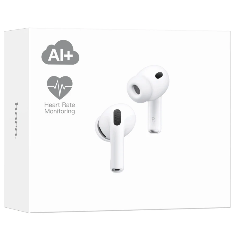 Бездротові TWS навушники Hoco EW98 ANC Intelligent AI translation (App) – White. Фото 2 з 4