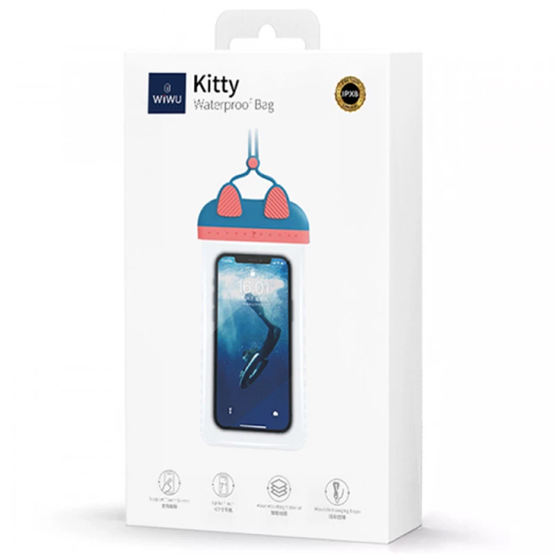 Водонепроницаемый чехол WIWU Kitty IPX8 – Blue. Фото 6 из 6