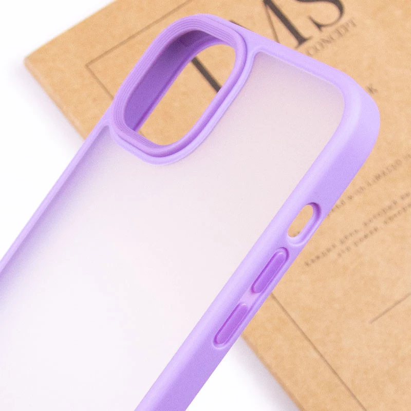 TPU+PC з металевими кнопками на Apple iPhone 14 (6.1") – Бузковий / Light Purple. Фото 6 з 7