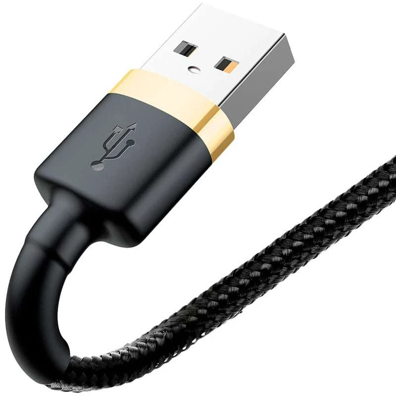 Дата кабель Baseus Cafule Lightning Cable 1.5A (2m) – Золотий / Чорний. Фото 5 з 5