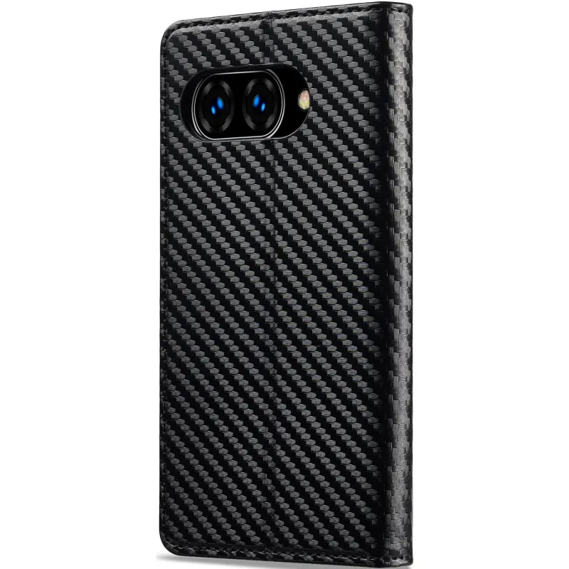 Шкіряний чохол-книжка LC.IMEEKE Carbon Black для Google Pixel 9a – Black. Фото 2 з 4