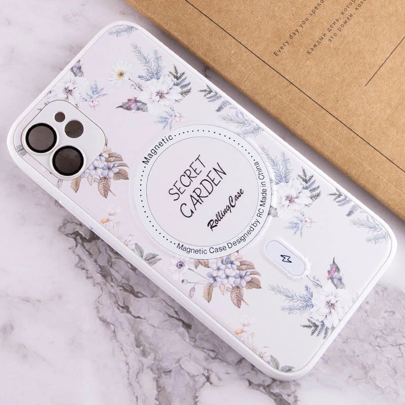 TPU+PC чехол Secret Garden with MagFit для Samsung Galaxy S23 FE – White. Фото 6 из 20