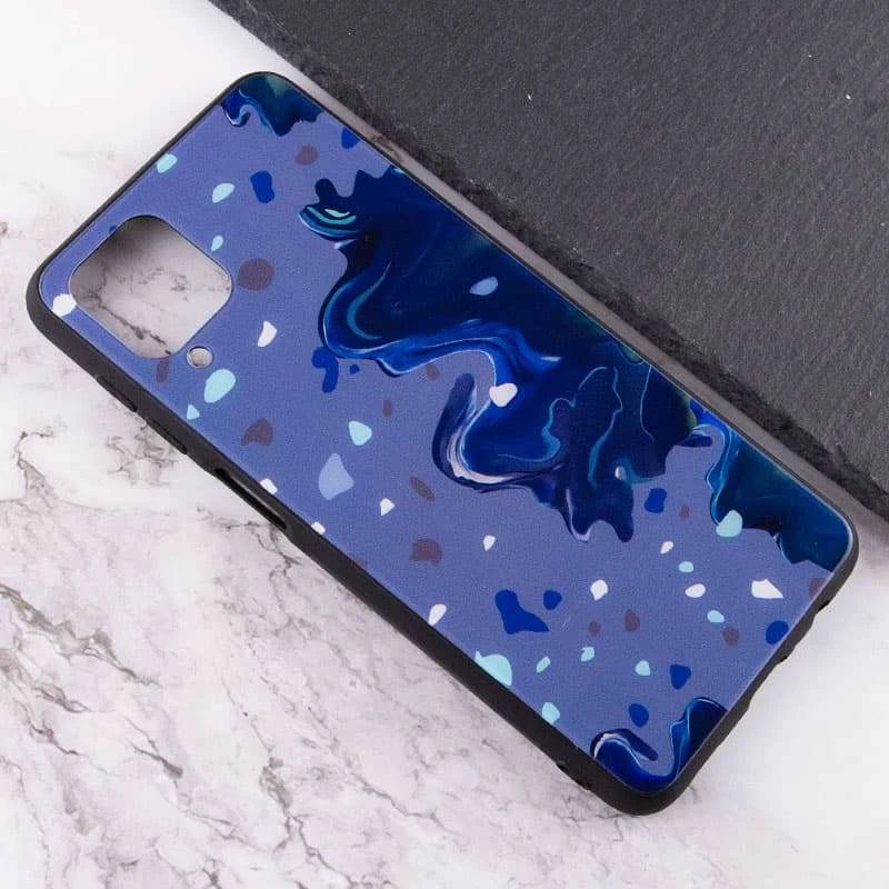 Скляний чохол Diversity на Samsung Galaxy M12 – Stains blue. Фото 3 з 4
