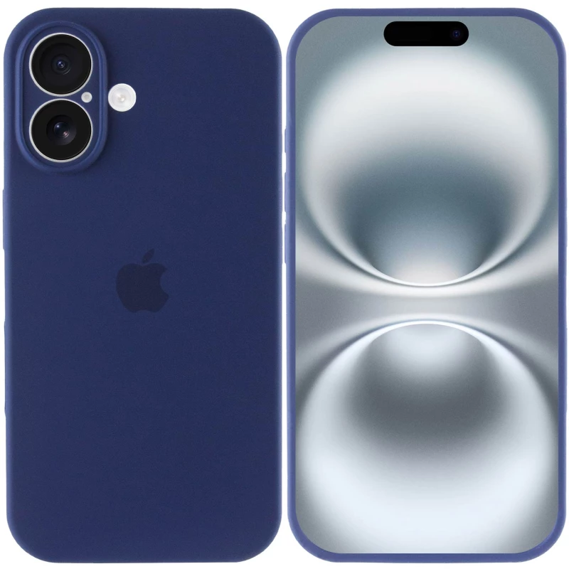 Чохол Silicone Case з захистом камери на Apple iPhone 16 Plus – Синій / Deep navy. Фото 3 з 7